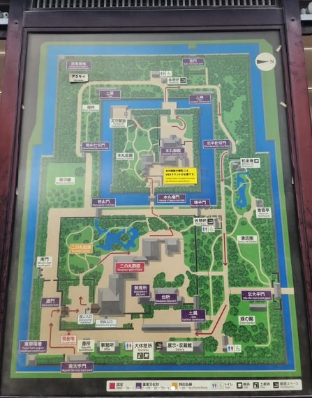 Nijo Castle Tour Map